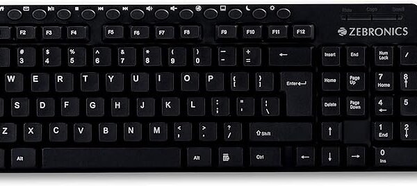 Zebronics ZEB-KM2100 Multimedia USB Keyboard Comes with 114 Keys Including 12 Dedicated Multimedia Keys & with Rupee Key