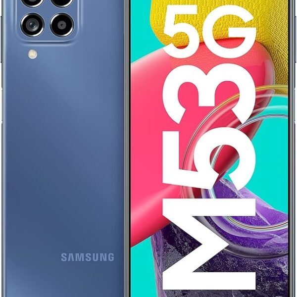 Samsung Galaxy M53 5G (Deep Ocean Blue, 8GB, 128GB Storage) | 108MP | sAmoled+ 120Hz | 16GB RAM with RAM Plus | Travel Ada...