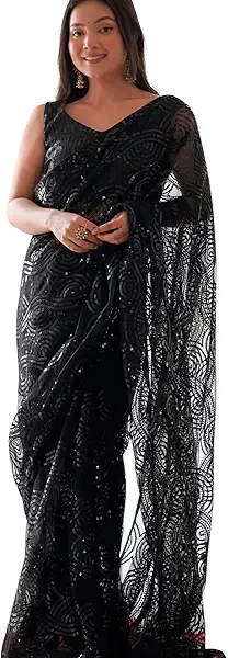 Black Net Saree: Elegant & Luxurious Indian Ethnic Wear